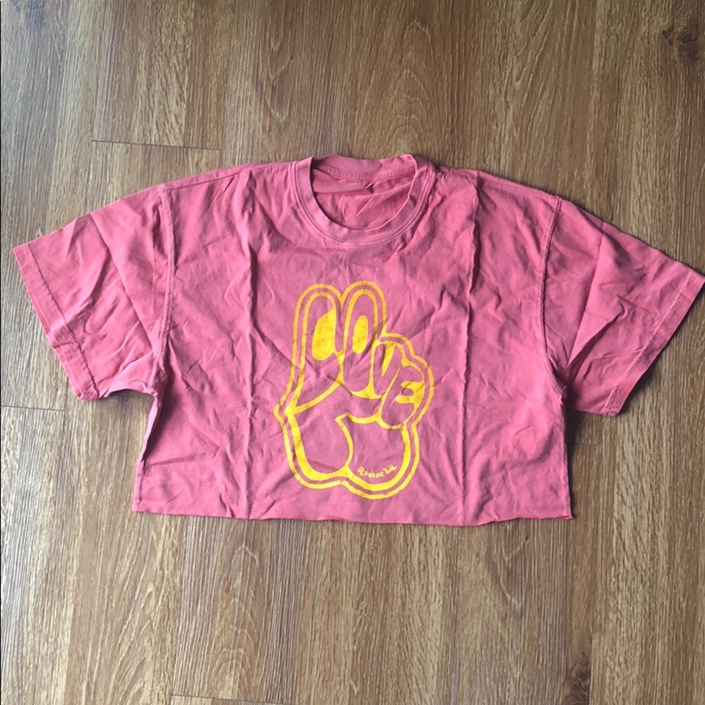 Peace and love crop t shirt